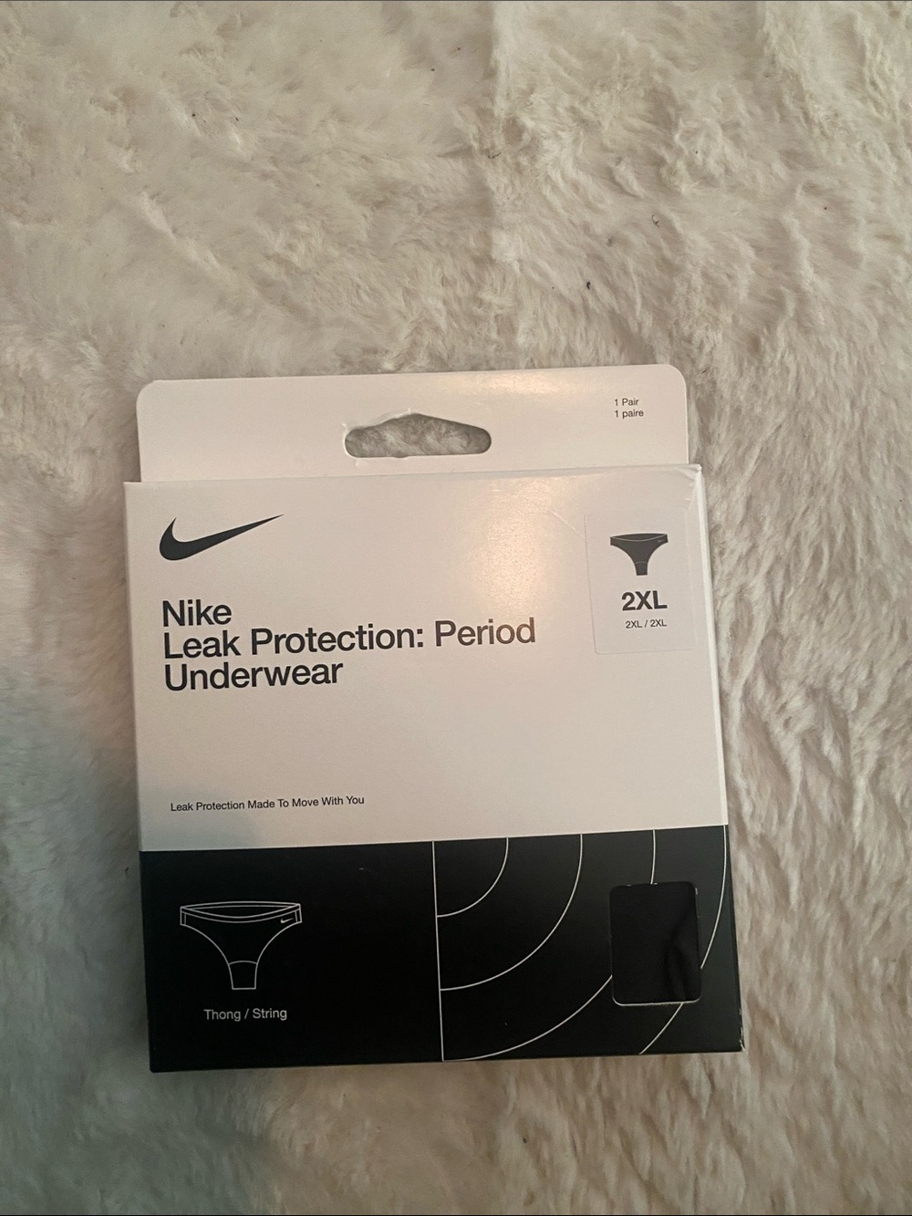 Nike Leak Protection Period Underwear Thong - Black & White Packaging